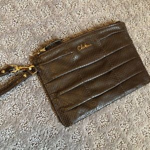 Cole Haan Brown leather clutch/wristlet bag